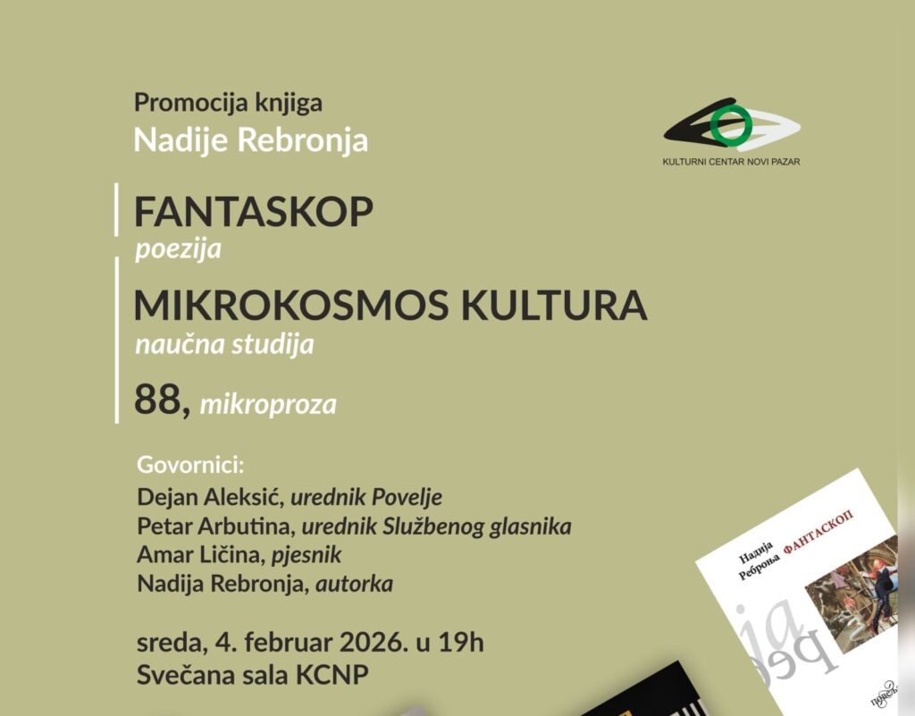 U srijedu u Kulturnom centru Novi Pazar promocija knjiga Nadije Rebronje